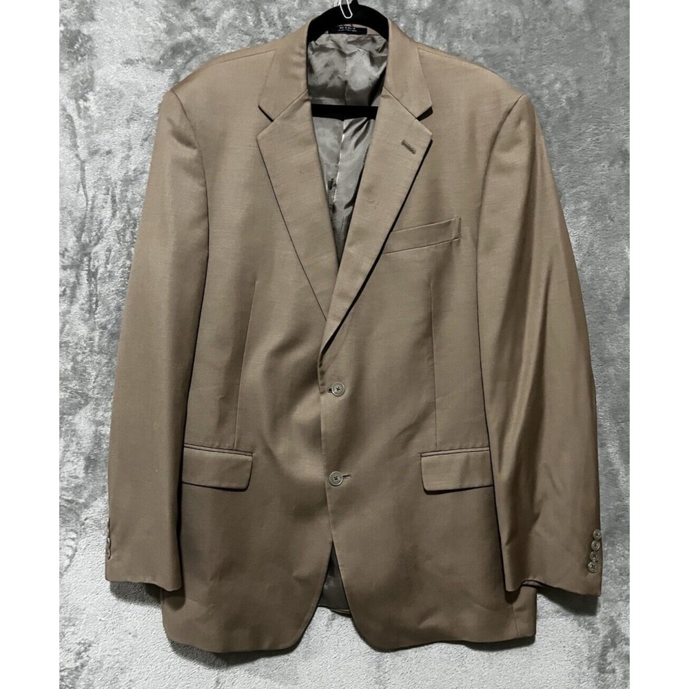 HART SCHAFFNER MARX  tan brown sport coat suit jacket blazer 44L VTG USA Made